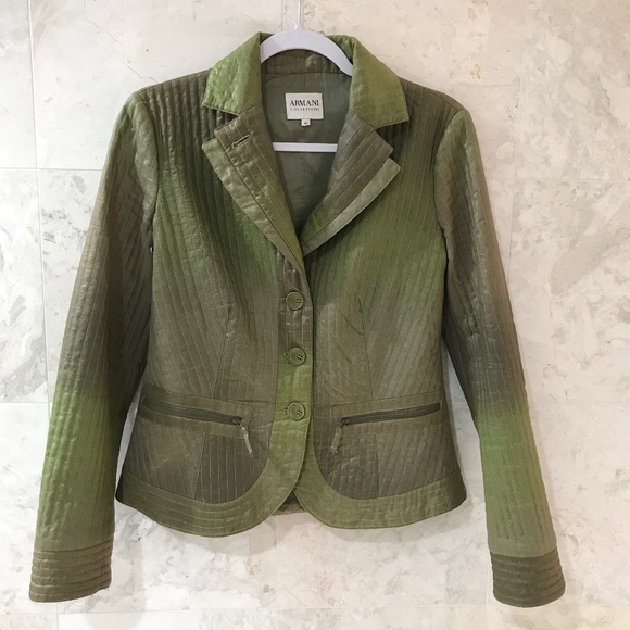 Armani Collezioni Jackets & Blazers - Armani Collezioni {6} Jacket Metallic Ombré Green